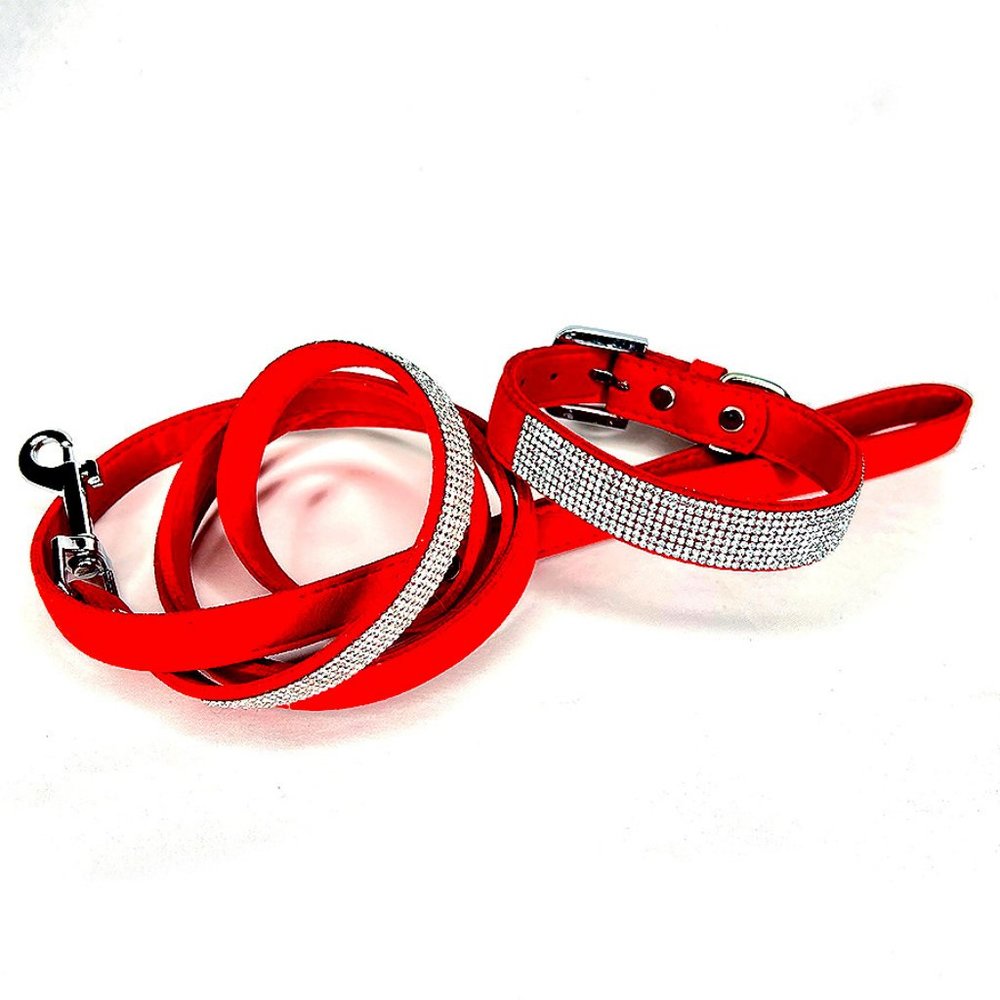 Red VIP Bling Collar and Leash